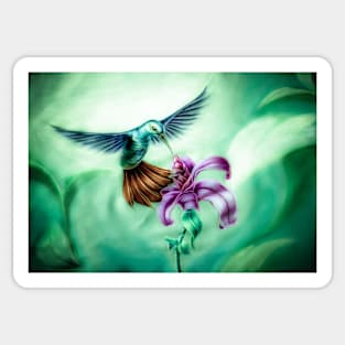 Hummingbird symbiosis Sticker